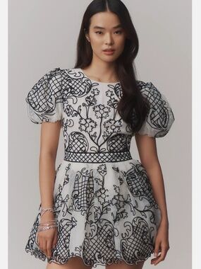 NWT ANTHROPOLOGIE MAEVE PUFF-SLEEVE MINI DRESS